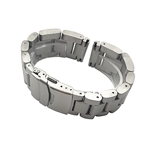 ZXF Uhrenarmbänder, Edelstahl Armbandbänder Armband 22mm 24mm 26mm Fest Verdickung Metalluhrarmband Armband (Band Color : Silver, Band Width : 22mm) von ZXF