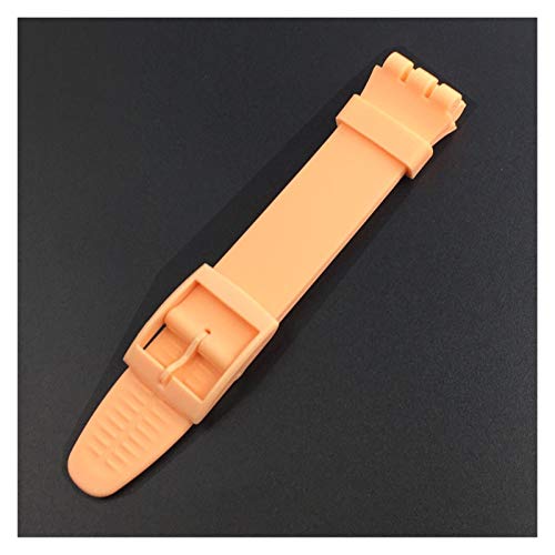 ZXF Uhrenarmband 16mm 17mm 19mm 20mm Silikonbanduhrarmband Weiche Gummi Ersatz Armband Armband Armband Silikon Gummi Uhrenarmband (Band Color : Apricot, Band Width : 16mm) von ZXF