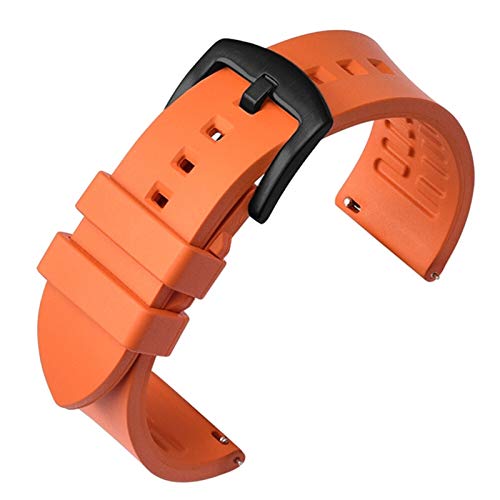 ZXF Uhrenarmband 19mm 20mm 21mm 22mm 24mm Uhrenarmband Quick Release Sport Silikon Uhrenarmband Handgelenk Armband Silikon Gummi Uhrenarmband (Band Color : Orange02, Band Width : 19mm) von ZXF