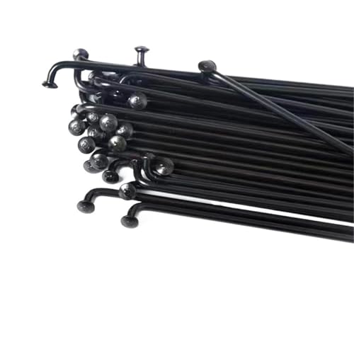 ZXIAGM Fahrradspeichen mit Nippeln, 12 G, 2,5 mm Durchmesser, für Fahrradspeichen mit Nippeln, 70 mm - 262 mm (180 mm, 20 Stück), Schwarz, 20 Stück von ZXIAGM