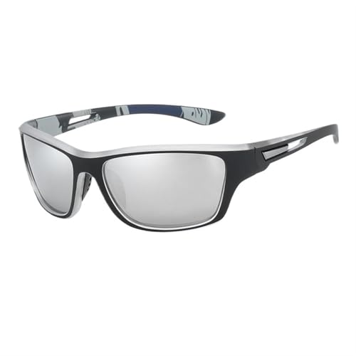 ZXIAGM Radsport-Sonnenbrille, Outdoor, Mountainbike, Reiten, Motorradbrille, für Herren und Damen, Reisen, Strand, polarisierte Sonnenbrille, UV400 (Silber) von ZXIAGM