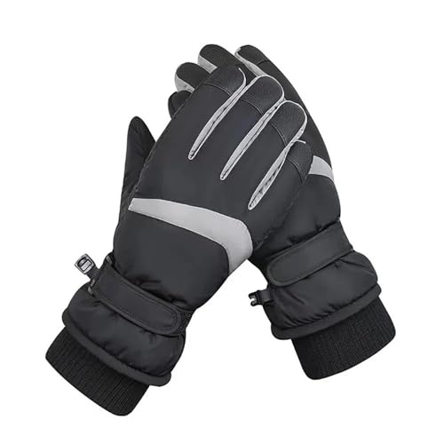 ZXIAGM Skihandschuhe, wasserdicht, winddicht, rutschfest, warme Handschuhe, Thermo-Touchscreen, für Herren und Damen, Outdoor, Winter, Skihandschuhe (schwarz) von ZXIAGM