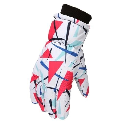 ZXIAGM Warme Winter-Skihandschuhe für Kinder, Baby-Sporthandschuhe, langärmelig, dick, warm, winddicht, wasserdicht, Schnee, Snowboard (Rot, M) von ZXIAGM