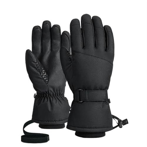 ZXIAGM Winter-Skihandschuhe für Herren und Damen, wasserdicht, ultraleicht, Snowboard-Handschuhe, Motorrad, Reiten, Schnee, hält warm, winddichte Handschuhe (Schwarz, XXL) von ZXIAGM