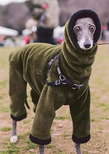 ZXINXIN Winter-Hundeoverall, doppelseitig, hoher Kragen, Haustiermantel, mittelgroßer großer Hund, warme vierbeinige Plüschjacke für,L,Green von ZXINXIN