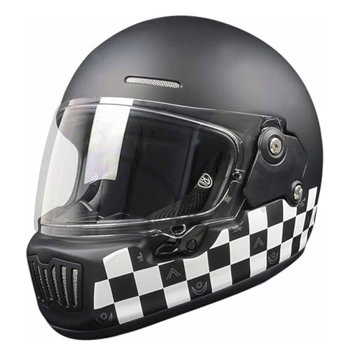 ZXJDP DOT/ECE-zugelassene Integral Motorradhelm, Coole Motorradhelme für Männer Frauen, Leichter Four Seasons-Moped-Roller-Jet-Street-Bike-Skateboard-Helm Unisex,Matte Black 1,L von ZXJDP