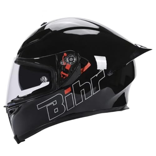 ZXJDP Integraler Motorradhelm Integralhelm DOT/ECE Doppelvisier Vollvisierhelm,Cooler Vier Jahreszeiten Jethelm Roller-Helm Scooter-Helm Moped Mofa-Helm für Männer Frauen,Bright Black,XXL von ZXJDP