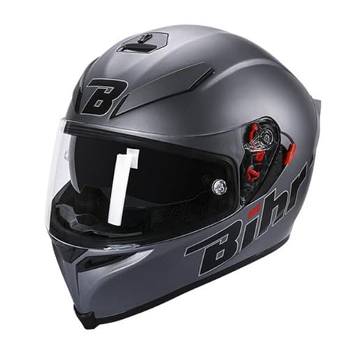 ZXJDP Integraler Motorradhelm Integralhelm DOT/ECE Doppelvisier Vollvisierhelm,Cooler Vier Jahreszeiten Jethelm Roller-Helm Scooter-Helm Moped Mofa-Helm für Männer Frauen,Metal Gray,XL von ZXJDP