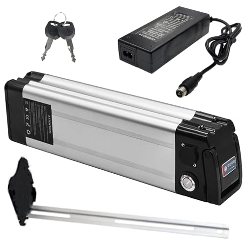 ZXLLAFT 36-V-Lithiumbatterie 48 V 13 Ah 15,6 Ah 10 Ah E-Bike-Batterie 36 V 10 Ah 15,6 Ah 13 Ah Elektrofahrradbatterie mit Ladegerät und Basis für 350 W 500 W 750 W Motoren,48v13ah 390mm von ZXLLAFT