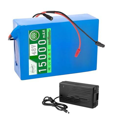 ZXLLAFT 36-Volt-Lithiumbatterie, 48 V, 20 Ah, Lithium-Ionen-Batterie, 36 V, 20 Ah, 15 Ah, herausnehmbare Batterie, 48 V Li-Ionen-Batterie für 250 W – 1000 W Motoren,48v15ah Anderson von ZXLLAFT