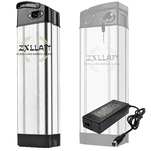 ZXLLAFT 36V Fahrrad-Batterien 48V 8Ah 10Ah 15Ah 18Ah 20Ah E-Bike Li-Batterie eingebauter BMS wasserdichter PVC-Akku für 200W 500W 800W Elektrofahrrad-Akku Motor mit Ladegerät,36v 8ah,390 MM von ZXLLAFT