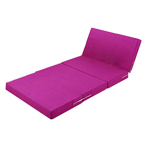 ZXLLAFT Klappmatratze Leicht Tragbar 4-Fach Bodenbett mit Abnehmbarem Bezug Leicht Verstauen, zum Reisecampinggäste, Dick 5 cm,Lila,1.2 * 2m von ZXLLAFT