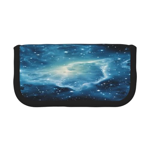 ZXMDZTSS Federmäppchen aus Segeltuch mit Galaxie-Motiv, stilvolles zweifarbiges Design, Make-up- und Schreibwaren-Organizer für Schule, Reisen, Schwarz , Einheitsgröße, Reisetasche von ZXMDZTSS