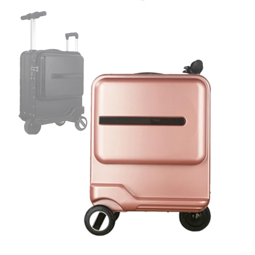 ZXNANA Elektrischer Smart-Koffer, Push-Pull-Hartschalenkoffer, Trolley-Koffer, Business-Smart-Koffer, Karierter Koffer (Pink) von ZXNANA