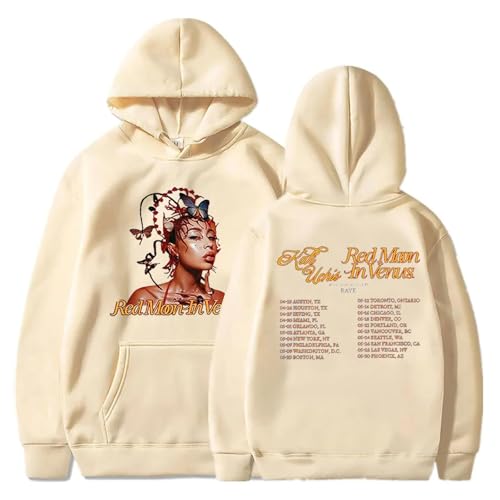 ZXO Kali Uchis Album Print Hoodie Herren Retro Hip Hop Kapuzenpullover Damenmode Lässige Langarmpullover Herbst Und Winter Warmes Sweatshirt-Black||XS von ZXO