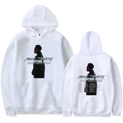 ZXO Myke Towers Hoodie Baumwolle Rundhalsausschnitt Bedruckt Sweatshirt Mit Kapuze Herren Damen Mode Casual Langarm Pullover Streetwear Fan Kleidung-Black||XS von ZXO