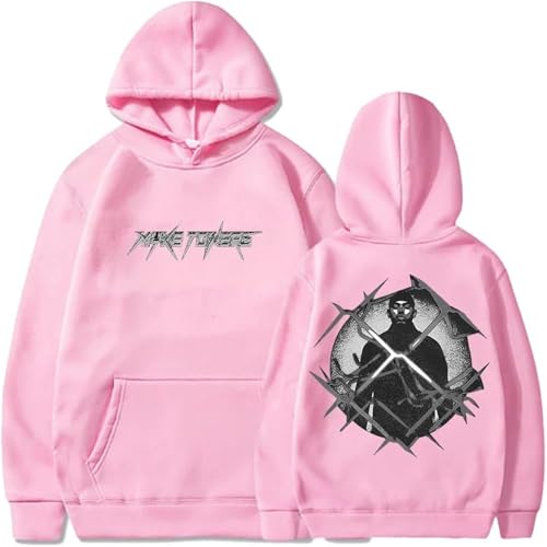 ZXO Myke Towers Hoodie Singer Bedrucktes Baumwoll-Kapuzenpullover Herren Damen Mode Lose Übergroße Langarmshirt Hip Hop Streetwear Herrenpullover-Black||XS von ZXO