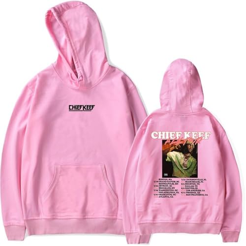 ZXO Rapper Chief Keef Merch Hoodie Damenmode Lässiges Kapuzenpullover Hip Hop Vintage Streetwear Herren Lose Langarmpullover-Black||XS von ZXO