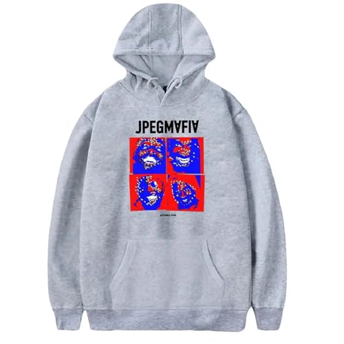 ZXO Rapper Jpegmafia Merch Kapuzenpullover Baumwolle Bedrucktes Kapuzenpullover Herren Damen Mode Lässig Langarm Pullover Top Lose Übergroße Sportbekleidung-Black||XS von ZXO