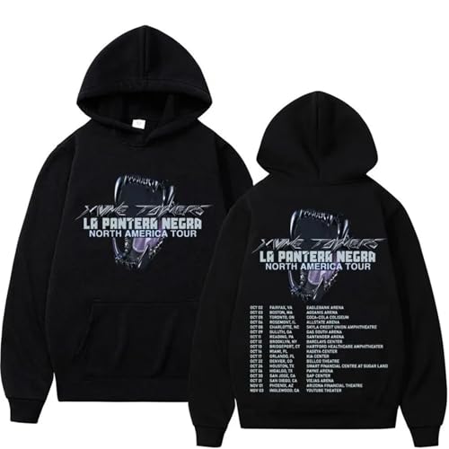 ZXO Rapper Myke Towers Album Graphic Hoodie Damen Mode Kapuzenpullover Herren Hip Hop Streetwear Unisex Lose Langarm Pullover-Black||XS von ZXO