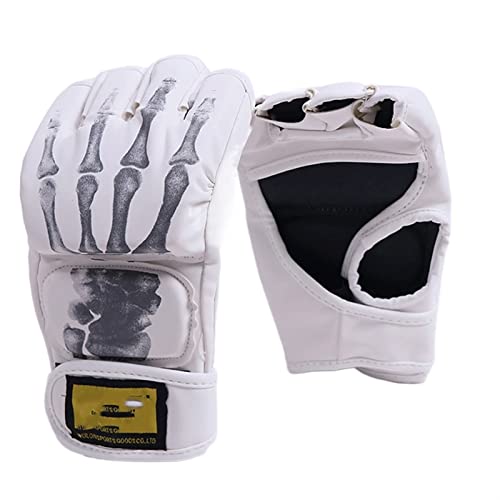 ZXSXDSAX Boxhandschuhe Karate Kick Muay Thai Half Finger Sandbag Sports Protection Training Fitness Wolf Tiger Claw Boxing Gloves Thicken Sanda(White) von ZXSXDSAX