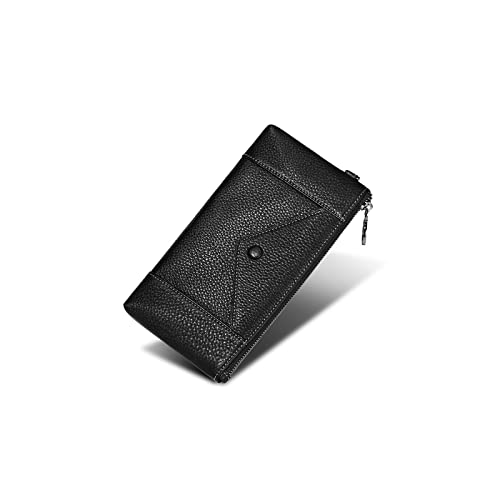 ZXSXDSAX Geldbörse für Damen Damen Clutch Leder Litschi Korn Hand Brieftasche Rindsleder Umschlag Damen Tasche von ZXSXDSAX