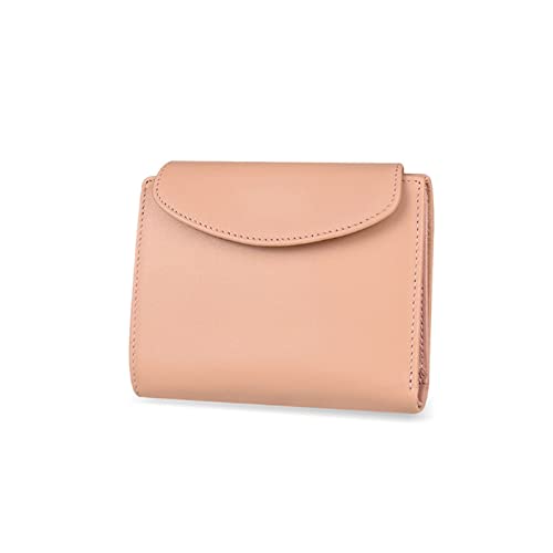 ZXSXDSAX Geldbörse für Damen Echtes Leder Frauen Brieftasche Weibliche Kleine Dame Walet Tasche Kurze Münzbörse(Pink) von ZXSXDSAX