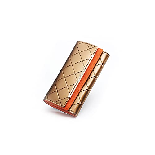 ZXSXDSAX Geldbörse für Damen Frauen Brieftasche Leder Designer Weibliche Münze Geldbörsen Kartenhalter Geld Taschen Damenkupplung(Gold) von ZXSXDSAX