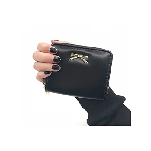 ZXSXDSAX Geldbörse für Damen Frauen Geldbörsen Bowknot Reißverschluss Münze Geldbörse Wearable Brieftasche Handtasche Weibliche Brieftasche Frauen Clutch Geldbörsen(Black) von ZXSXDSAX