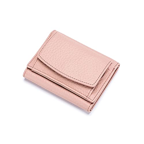 ZXSXDSAX Geldbörse für Damen Frauen Leder Brieftasche Kleine Leder Münze Geldbörse Karten Fall Große Geldtasche Tragbare Kupplung(Pink) von ZXSXDSAX
