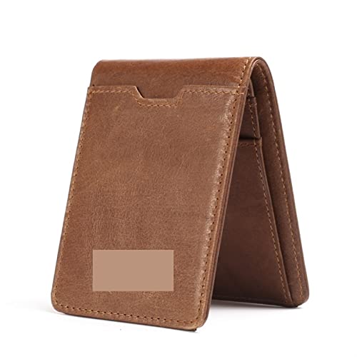 ZXSXDSAX Geldbörse für Damen Slim Leather Credit Card Holder Bifold Front Pocket Wallet with Blocking Business Card Holder Genuine Leather(Bruin) von ZXSXDSAX