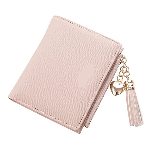 ZXSXDSAX Geldbörse für Damen Tassel Women Wallet Small Cute Wallet Women Short Leather Women Wallets Zipper Purses Female Purse Clutch(Pink) von ZXSXDSAX