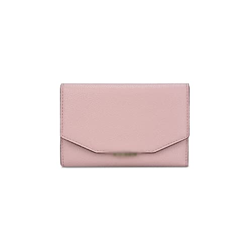 ZXSXDSAX Geldbörse für Damen Vintage Frauen Pu. Weiche Leder Kurze Tri-Fold-Münz-Geldbörse Reißverschluss Brieftasche lässig blau pink(Pink) von ZXSXDSAX