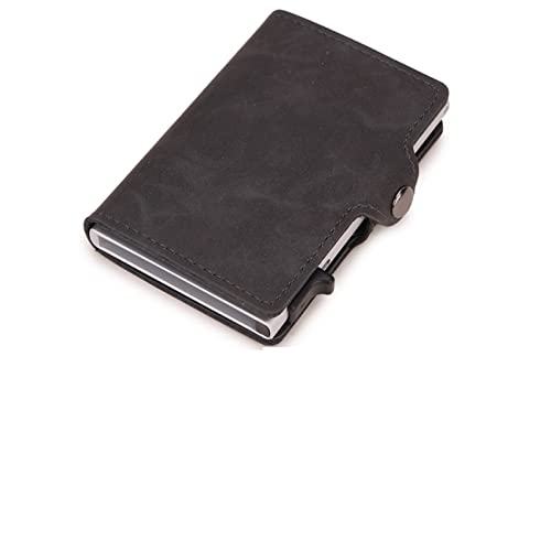 ZXSXDSAX Geldbörse für Damen Wallet Men Money Bag Mini Purse Male Aluminium Card Small Trifold Leather Wallet Slim Thin Brown Walet carteras(Grijs) von ZXSXDSAX
