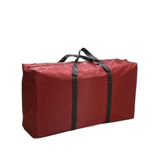 ZXSXDSAX Herrenhandtaschen Large Capacity Folding Luggage Bag Travel Clothes Storage Bag Zipper Oxford Thin Portable Mobile Luggage Bag(Red) von ZXSXDSAX