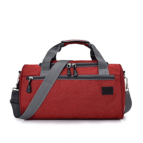 ZXSXDSAX Herrenhandtaschen Men Travel Sport Bags Light Luggage Business Cylinder Handbag Women Outdoor Duffel Weekend Crossbody Shoulder Bag Pack(Red) von ZXSXDSAX