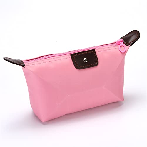 ZXSXDSAX Kosmetiktasche Nylon Portable Multi-Function Cosmetic Bag Casual Zipper Solid Box Pouch Bags for Women Waterproof Storage Wash Bag(Pink) von ZXSXDSAX