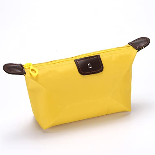 ZXSXDSAX Kosmetiktasche Nylon Portable Multi-Function Cosmetic Bag Casual Zipper Solid Box Pouch Bags for Women Waterproof Storage Wash Bag(Yellow) von ZXSXDSAX