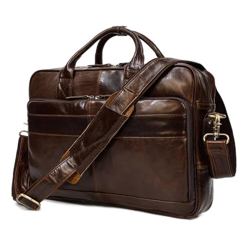 ZXSXDSAX Kosmetiktasche Travel Laptop Bag for Men Large Leather Handbag Male Computer Cosmetic Bag von ZXSXDSAX