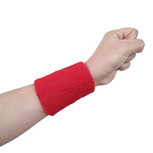 ZXSXDSAX Schweißbänder 1PC Sport Wristband Fitness Gym Wrist Sweatband Tennis Volleyball Wrist Brace Sport Safety Wrist Support Sweat Band Protector(Red,80x100 mm) von ZXSXDSAX