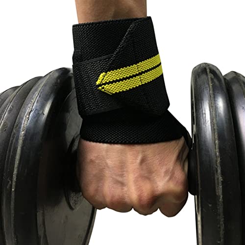 ZXSXDSAX Schweißbänder Adjustable Fitness Wristband Wrist Wraps Bandages for Gym Weightlifting Powerlifting Breathable Wrist Support(Yellow) von ZXSXDSAX