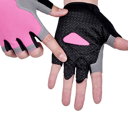 ZXSXDSAX Schweißbänder Cycling Anti-slip Anti-Sweat Men Women Half Finger Gloves Breathable Anti-Shock Sports Gloves Bike Bicycle Glove(Pink,M) von ZXSXDSAX