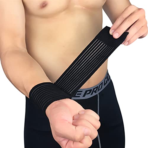 ZXSXDSAX Schweißbänder Elastic Sport Bandage Wristband Hand Gym Support Wrist brace Wrap Tennis Cotton Weat Band Fitness Powerlifting(Black) von ZXSXDSAX