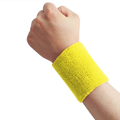 ZXSXDSAX Schweißbänder Wrist Support Brace Wraps Guards Sport Sweatband Hand Band Sweat Gym Volleyball Basketball Cotton Wristbands(Yellow) von ZXSXDSAX