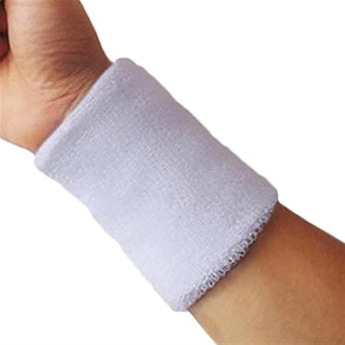ZXSXDSAX Schweißbänder Wrist Sweatband Tennis Sport Wristband Volleyball Gym Wrist Brace Support Sweat Band Towel Bracelet Protector 10cm(White) von ZXSXDSAX