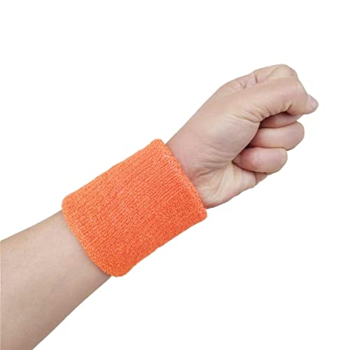 ZXSXDSAX Schweißbänder Wrist Wtrap Colorful Cotton Unisex Sport Sweatband Wristband Wrist Protector Gym Running Sport Safety(Orange,80x80 mm) von ZXSXDSAX