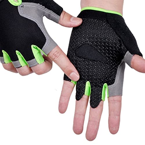 ZXSXDSAX Schweißbänder Wrist Wtrap Men Women Half Finger Gloves Breathable Anti-Shock Sports Gloves(Green,XL) von ZXSXDSAX