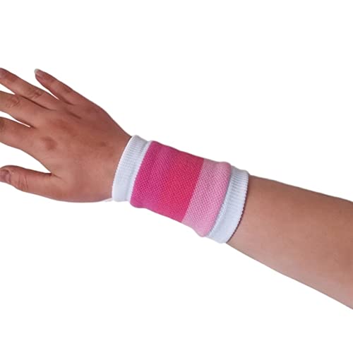 ZXSXDSAX Schweißbänder Wristband Colorful Striped Wrist Support Brace Wrap Knit Breathable Sports Gym Fitness Running Basketball Wrist Protector(Rose) von ZXSXDSAX