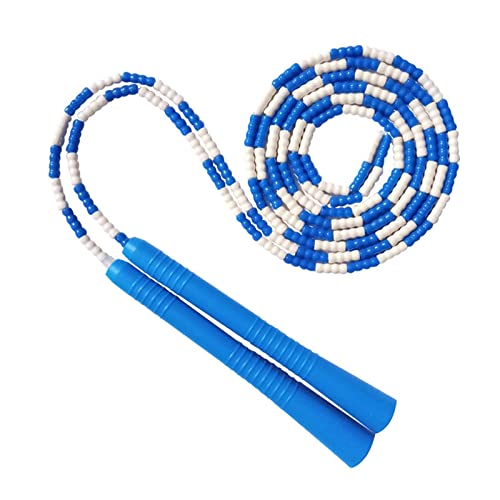 ZXSXDSAX Springseil Tricks Skills Jump Skipping Skip Rope Soft Beaded Beading Beads Basic Tangle Free Segmented Fitness(BlueWhite) von ZXSXDSAX