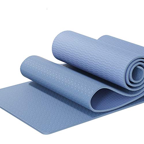 ZXSXDSAX Yogamatte Yoga-Matten for Männer und Frauen, Anti-Rutsch-Matten, Home Fitness-Matten for Anfänger, Doppelseitige Anti-Blockier-System, Anti-Break-Yoga Fitness-Matte(Light blue) von ZXSXDSAX
